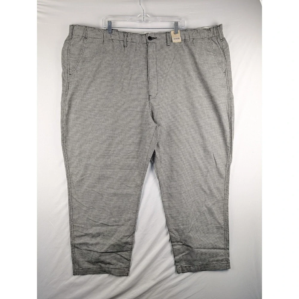 Levi's XX Chino EZ Taper Pants Mens 4XL Black White Houndstooth Stretch Big Tall